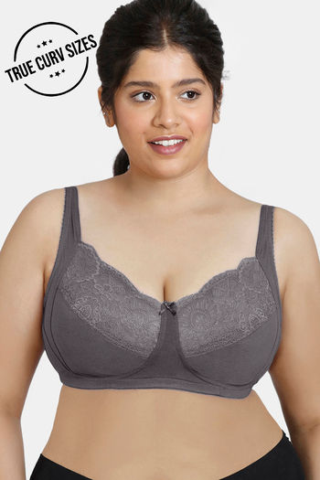Buy Zivame True Curv Double Layered Non Wired 3/4th Coverage Sag Lift Bra - Blackened Pearl